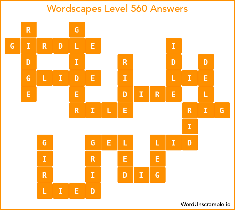 Wordscapes Level 560 Answers