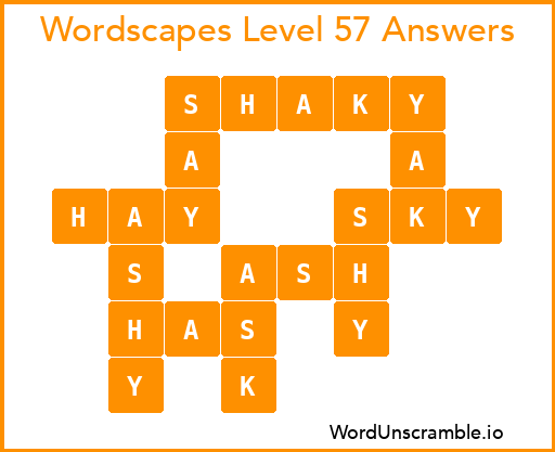 Wordscapes Level 57 Answers