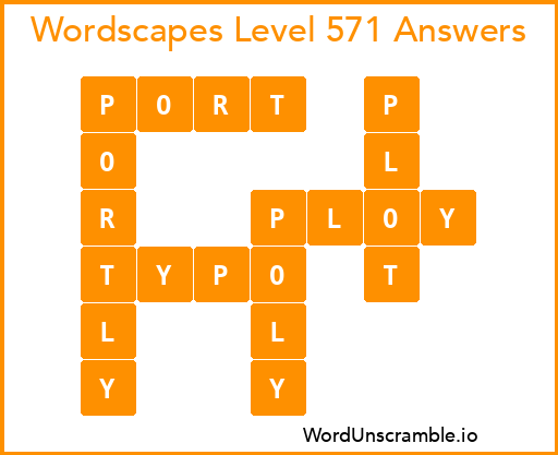 Wordscapes Level 571 Answers