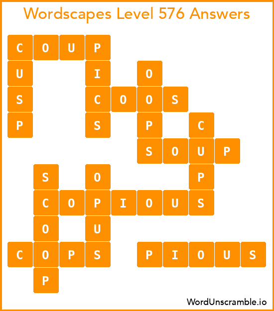 Wordscapes Level 576 Answers