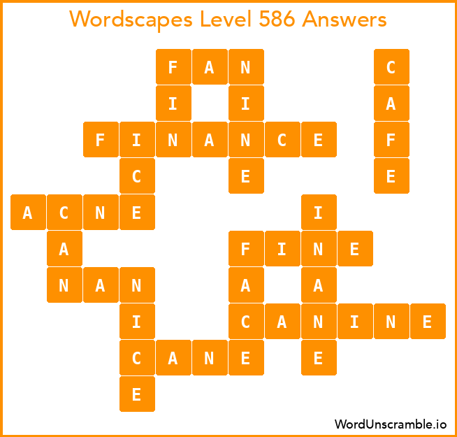 Wordscapes Level 586 Answers