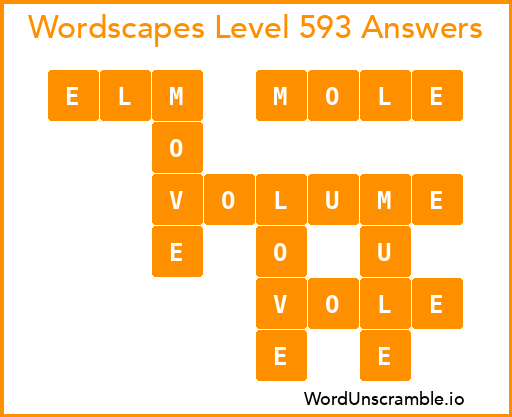 Wordscapes Level 593 Answers