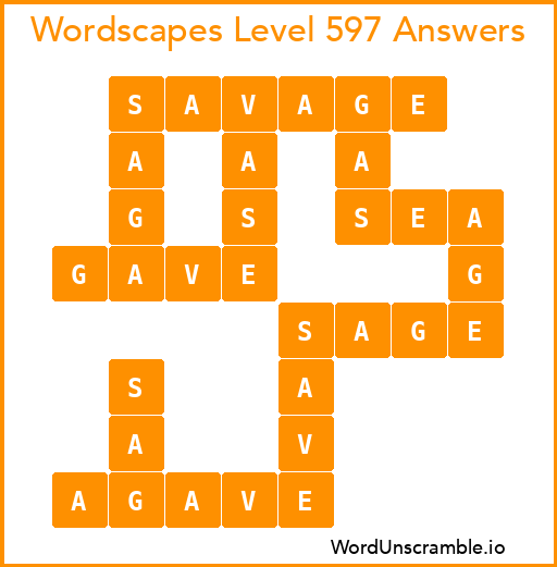 Wordscapes Level 597 Answers