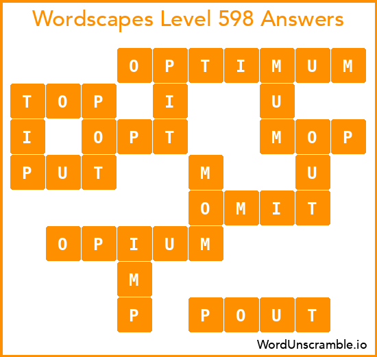 Wordscapes Level 598 Answers