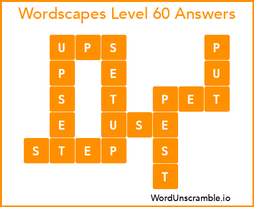 Wordscapes Level 60 Answers