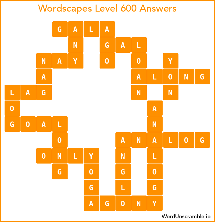 Wordscapes Level 600 Answers