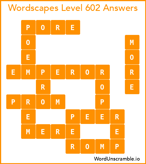 Wordscapes Level 602 Answers