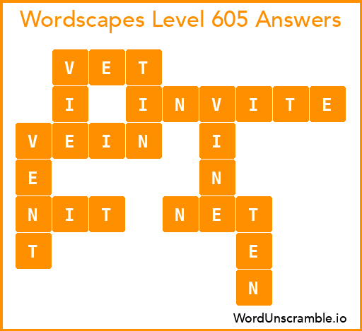Wordscapes Level 605 Answers