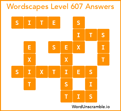 Wordscapes Level 607 Answers