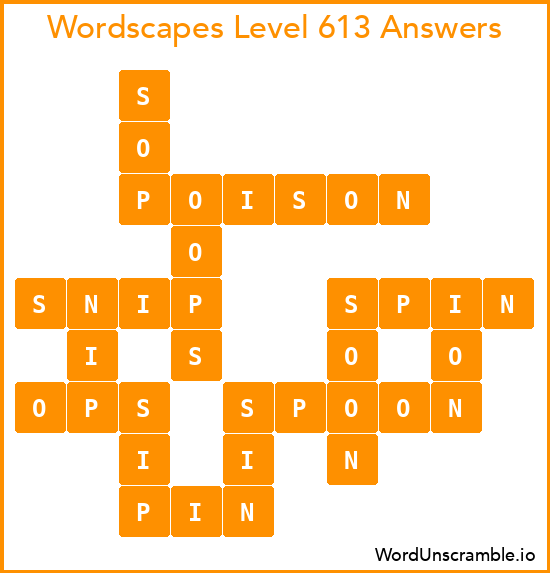 Wordscapes Level 613 Answers
