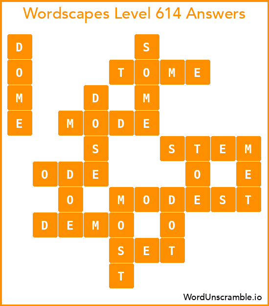 Wordscapes Level 614 Answers