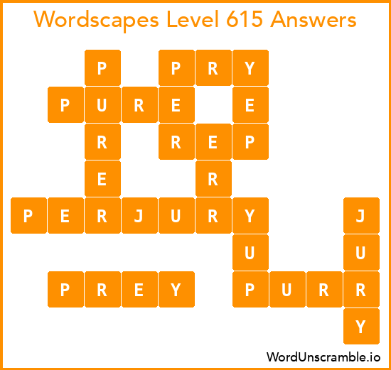 Wordscapes Level 615 Answers