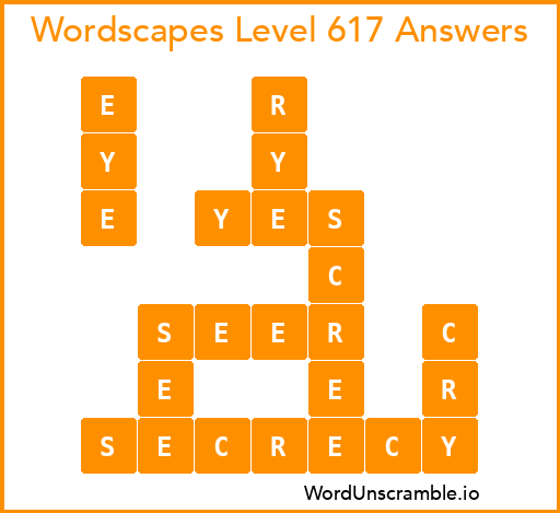 Wordscapes Level 617 Answers