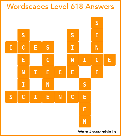 Wordscapes Level 618 Answers