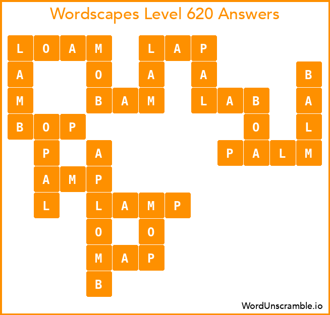 Wordscapes Level 620 Answers