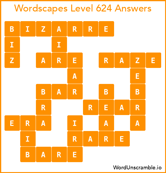 Wordscapes Level 624 Answers
