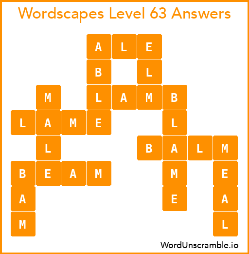 Wordscapes Level 63 Answers