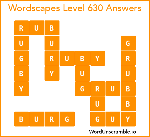 Wordscapes Level 630 Answers