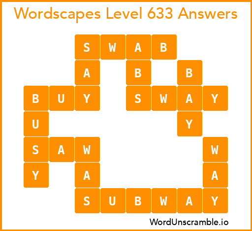 Wordscapes Level 633 Answers