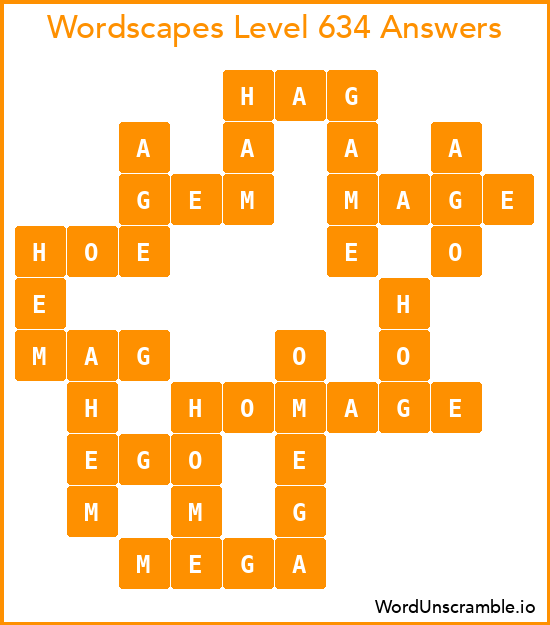 Wordscapes Level 634 Answers