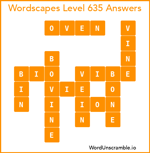 Wordscapes Level 635 Answers