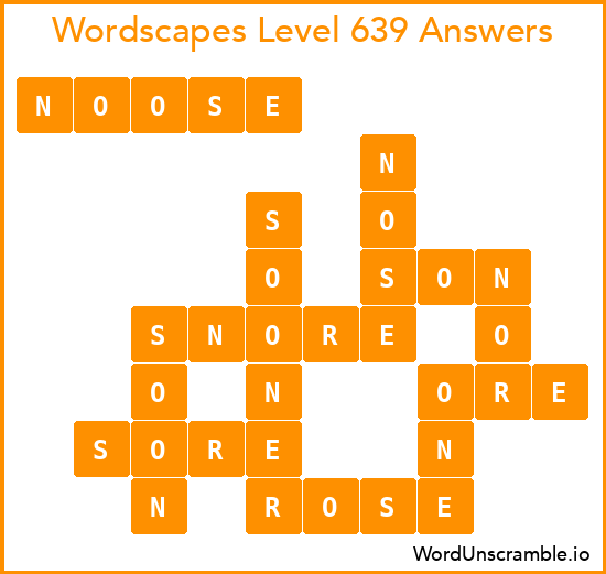 Wordscapes Level 639 Answers