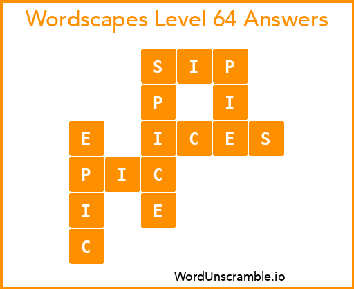 Wordscapes Level 64 Answers
