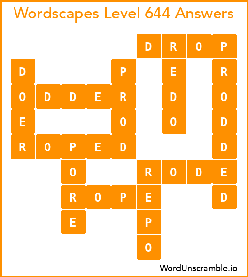 Wordscapes Level 644 Answers