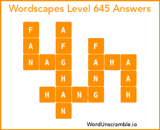 Wordscapes Level 645 Answers
