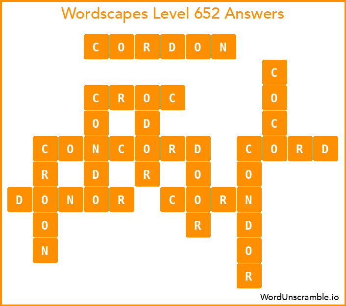 Wordscapes Level 652 Answers