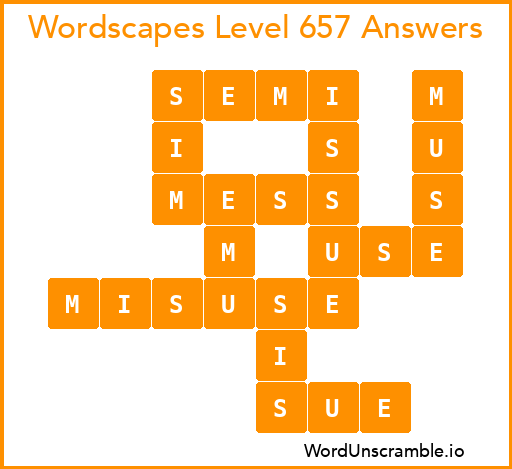 Wordscapes Level 657 Answers