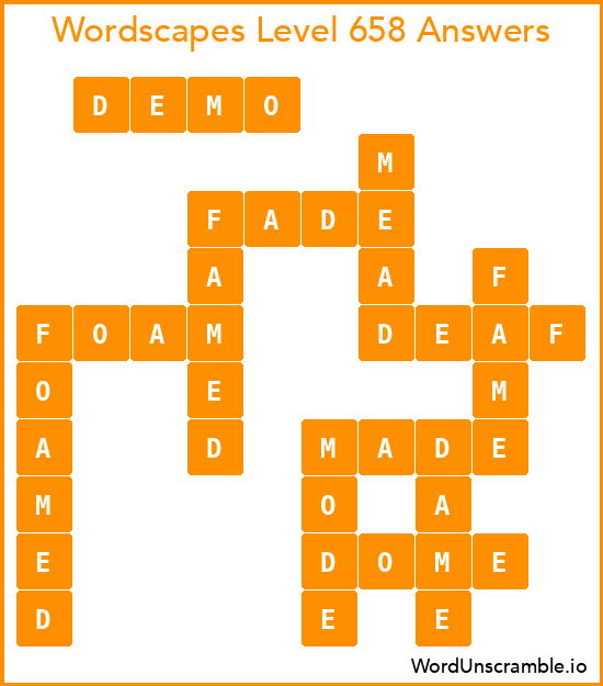 Wordscapes Level 658 Answers