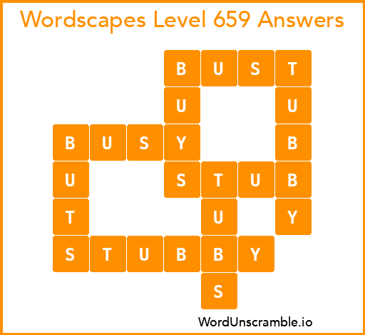 Wordscapes Level 659 Answers