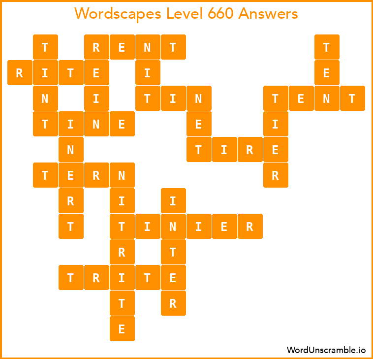 Wordscapes Level 660 Answers