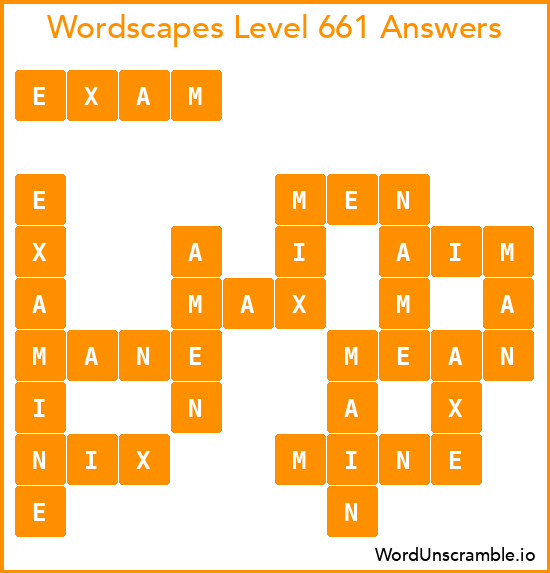 Wordscapes Level 661 Answers
