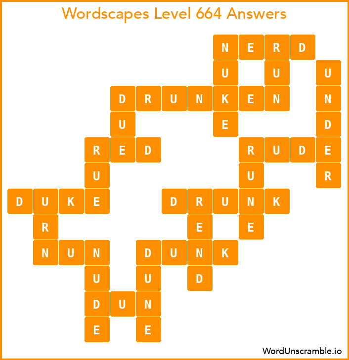 Wordscapes Level 664 Answers