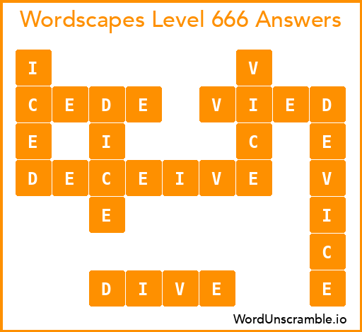 Wordscapes Level 666 Answers