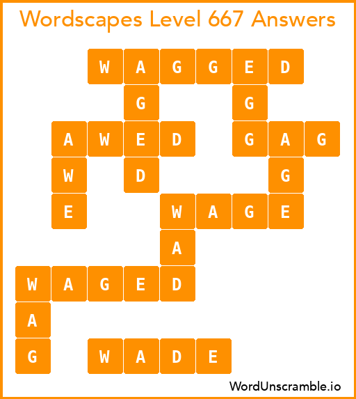Wordscapes Level 667 Answers
