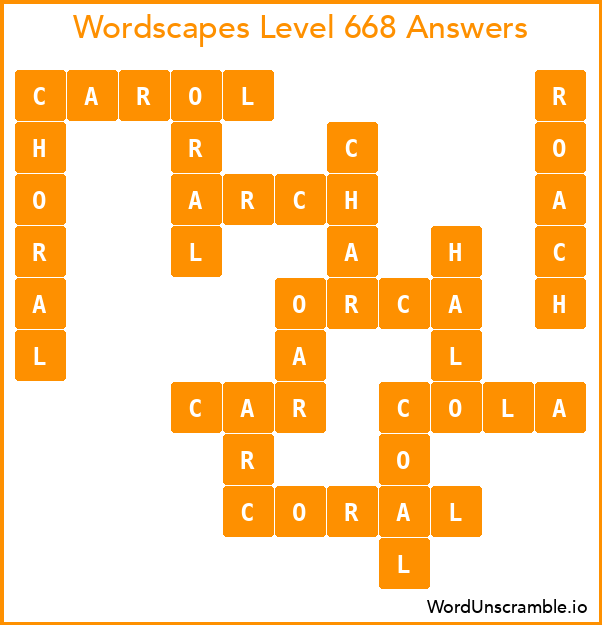 Wordscapes Level 668 Answers