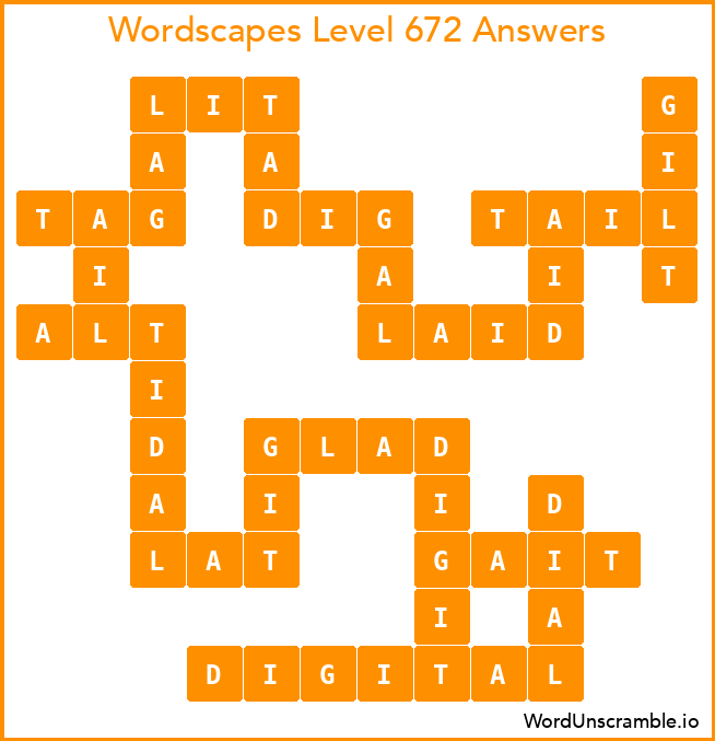 Wordscapes Level 672 Answers