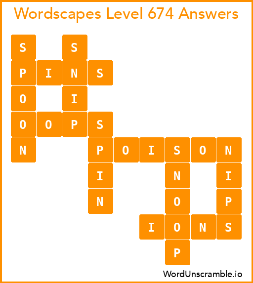 Wordscapes Level 674 Answers