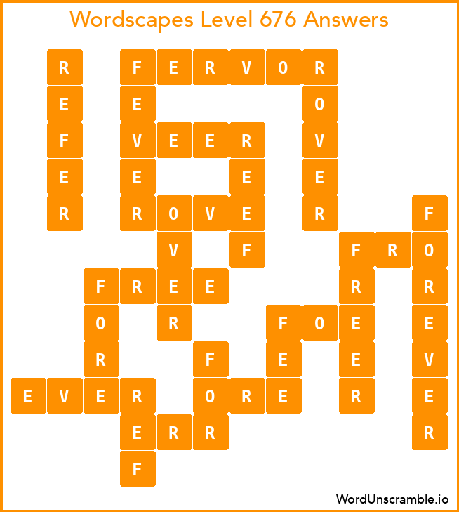 Wordscapes Level 676 Answers