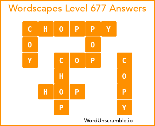 Wordscapes Level 677 Answers