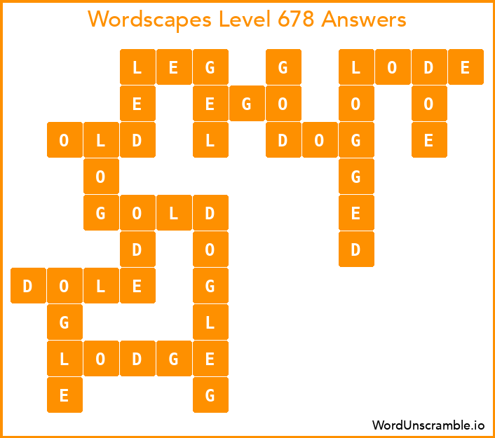 Wordscapes Level 678 Answers