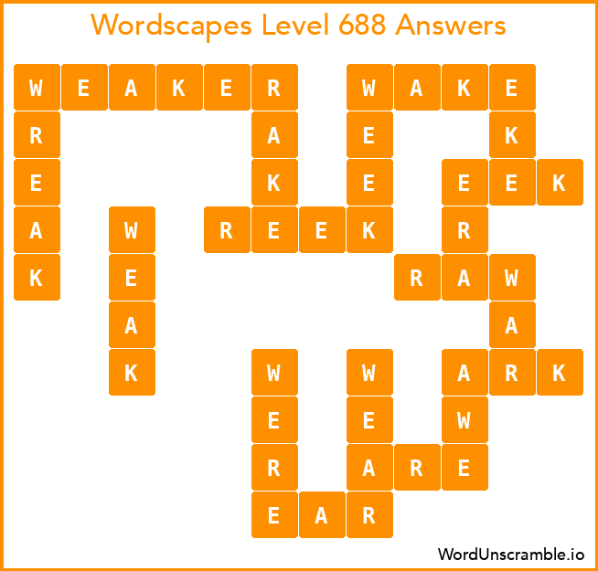 Wordscapes Level 688 Answers