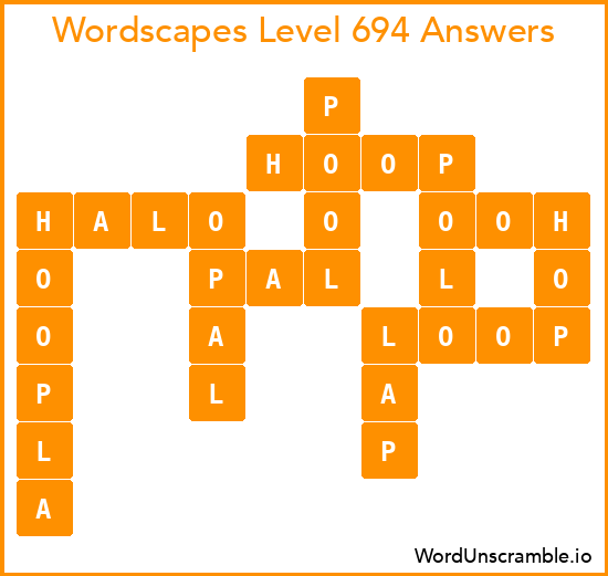 Wordscapes Level 694 Answers