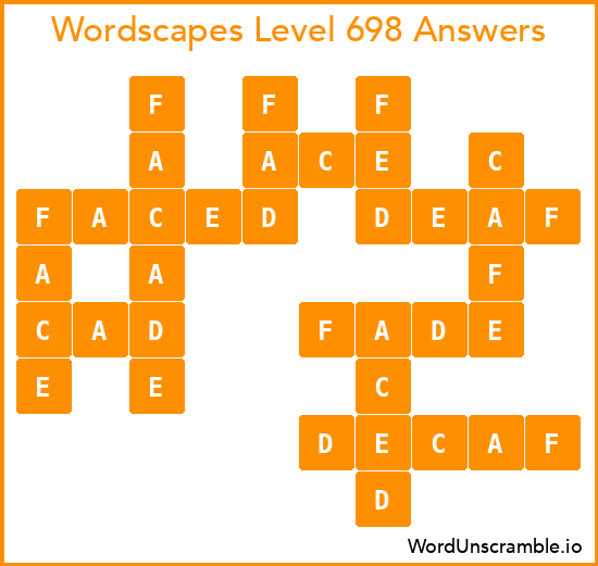 Wordscapes Level 698 Answers