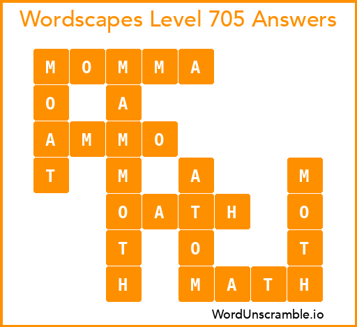 Wordscapes Level 705 Answers