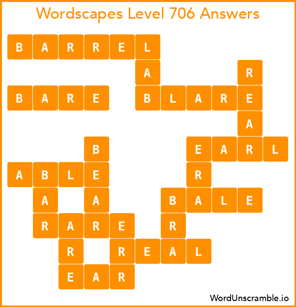 Wordscapes Level 706 Answers