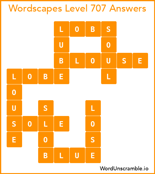 Wordscapes Level 707 Answers